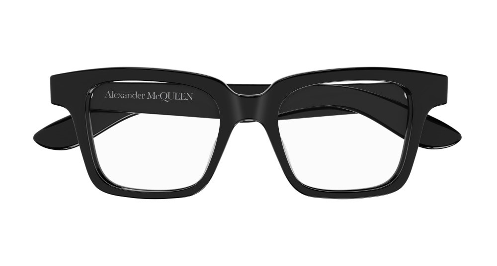 Occhiali da vista Alexander McQueen AM0385O-001 colore nero forma rettangolare lenti trasparente