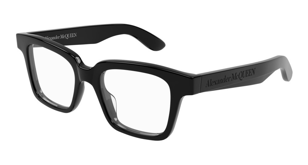 Occhiali da vista Alexander McQueen AM0385O-001 colore nero forma rettangolare lenti trasparente