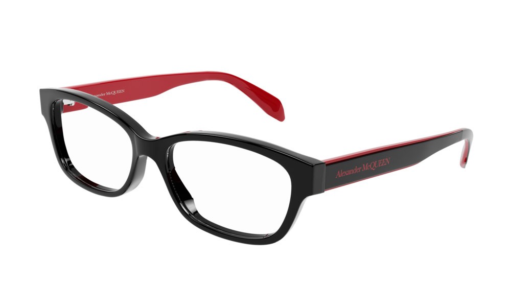 Eyeglasses Alexander McQueen Casual Lines AM0344O-003 color black shape rectangle lenses transparent