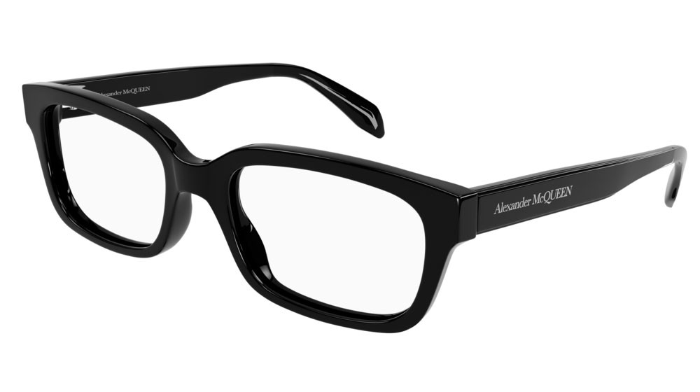 Eyeglasses Alexander McQueen Casual Lines AM0345O-001 color black shape rectangle lenses transparent