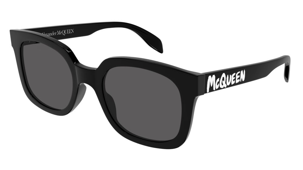 Occhiali da sole Alexander McQueen Casual Lines AM0348S-001 colore black forma rettangolare lenti grey