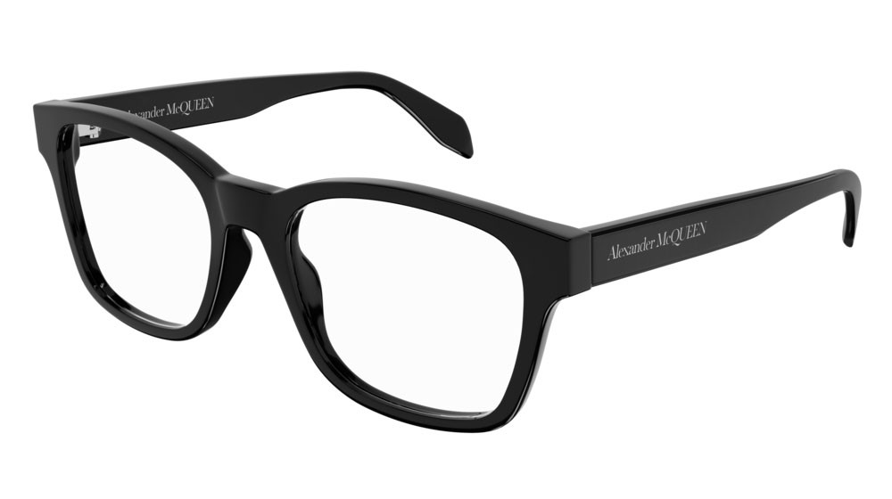 Eyeglasses Alexander McQueen Casual Lines AM0356O-001 color black shape rectangle lenses transparent