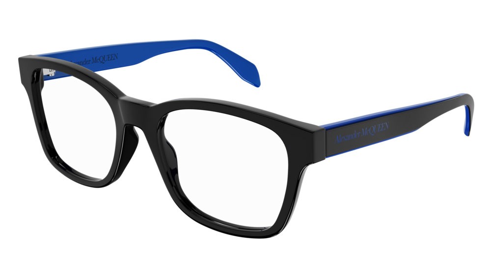 Eyeglasses Alexander McQueen Casual Lines AM0356O-004 color black shape rectangle lenses transparent