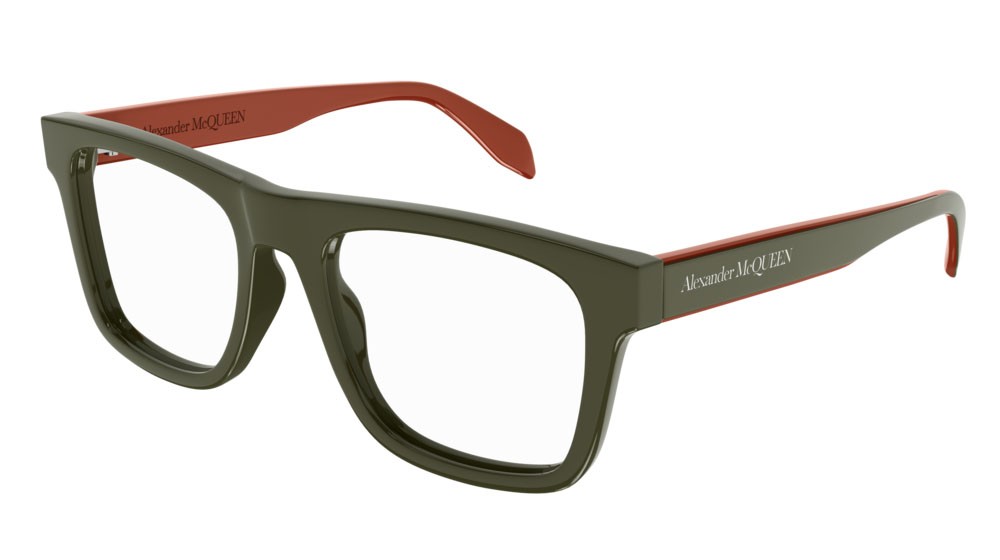 Occhiali da vista Alexander McQueen Casual Lines AM0357O-003 colore green forma rettangolare lenti transparent