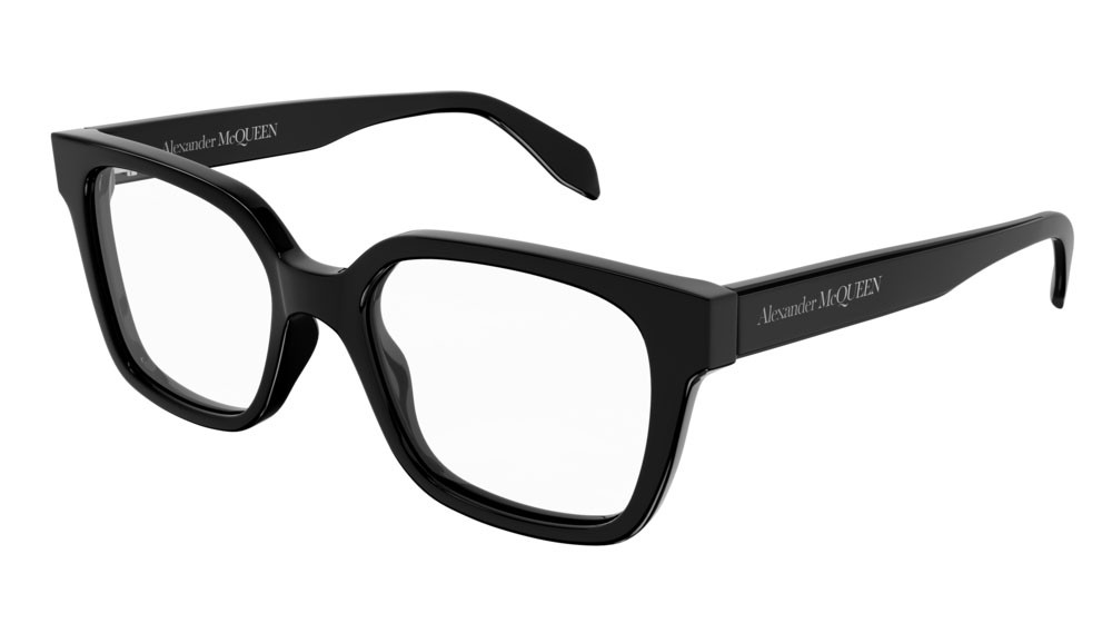 Eyeglasses Alexander McQueen Casual Lines AM0358O-001 color black shape rectangle lenses transparent