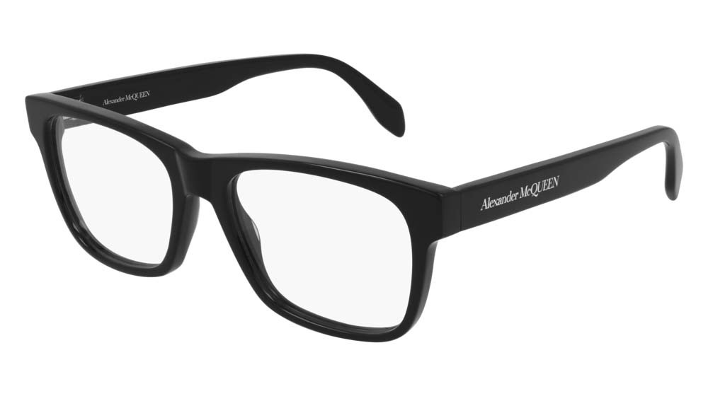 Eyeglasses Alexander McQueen Romance AM0307O-001 color black shape rectangle lenses transparent