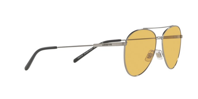 Sonnenbrillen Arnette Sidecar AN 3085 (738/85) farbe brushed gunmetal form aviator gläser yellow