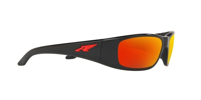 Sonnenbrillen Arnette Quick draw AN 4178 (25936Q) farbe black form rechteckig gläser dark grey mirror red/yellow