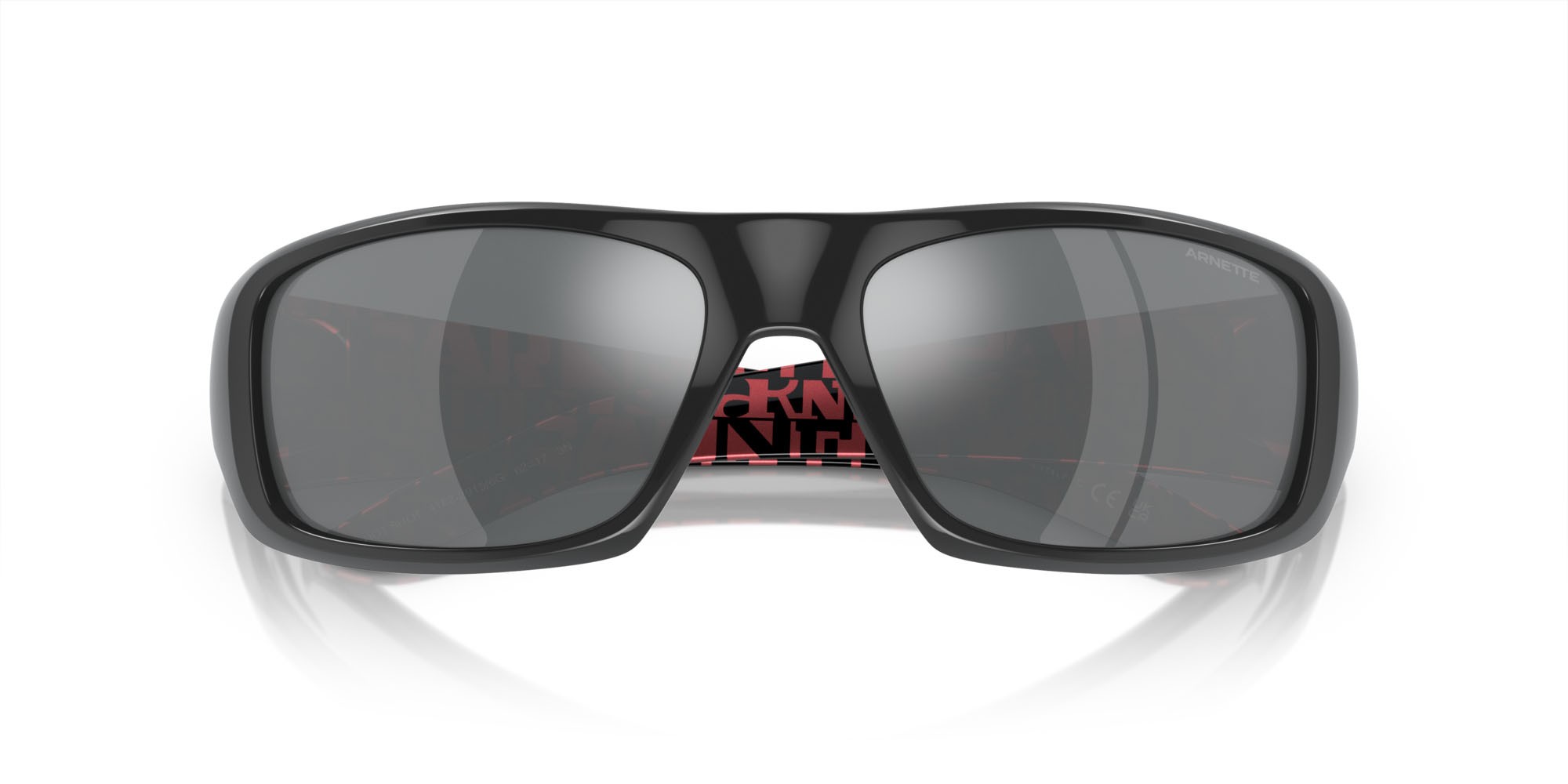 Sonnenbrillen Arnette Hot Shot AN 4182 (29156G) farbe grigio scuro form rechteckig gläser grigio chiaro specchiato nero