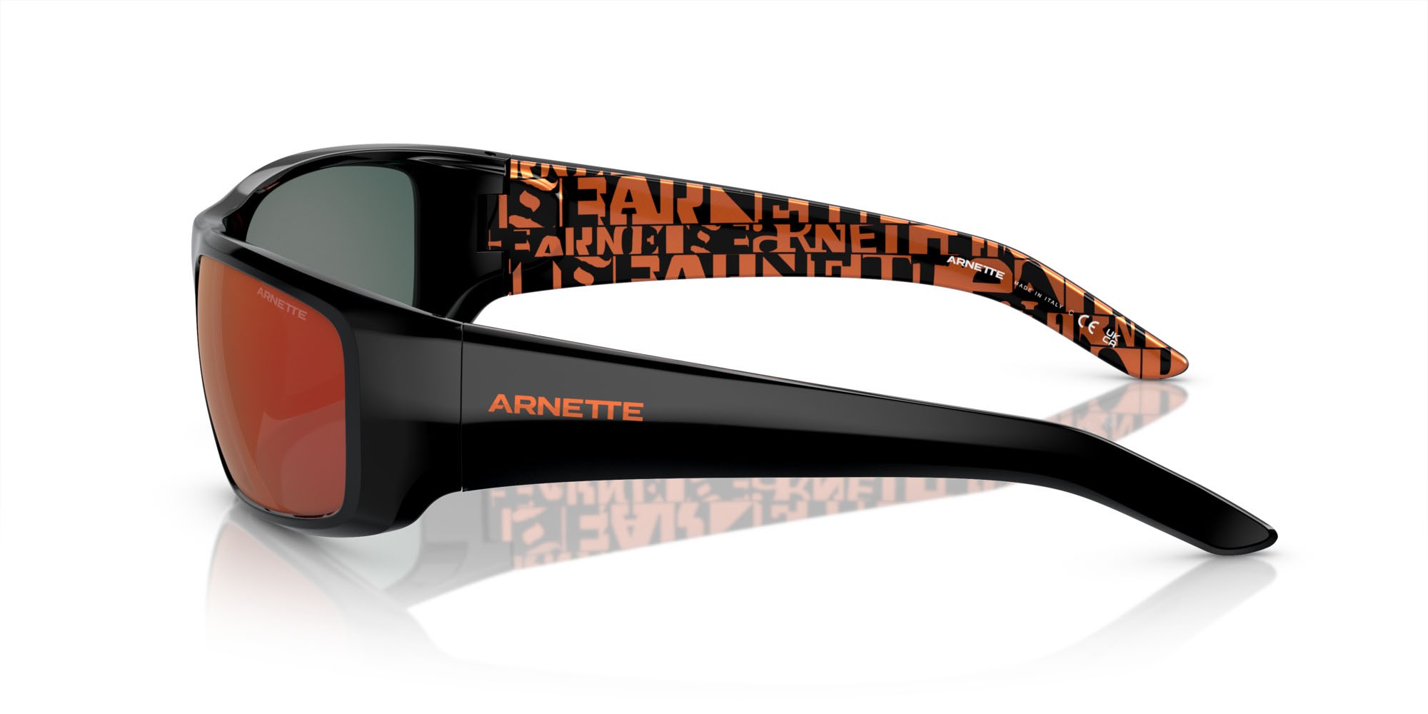 Sonnenbrillen Arnette Hot Shot AN 4182 (29166Q) farbe nero form rechteckig gläser arancione
