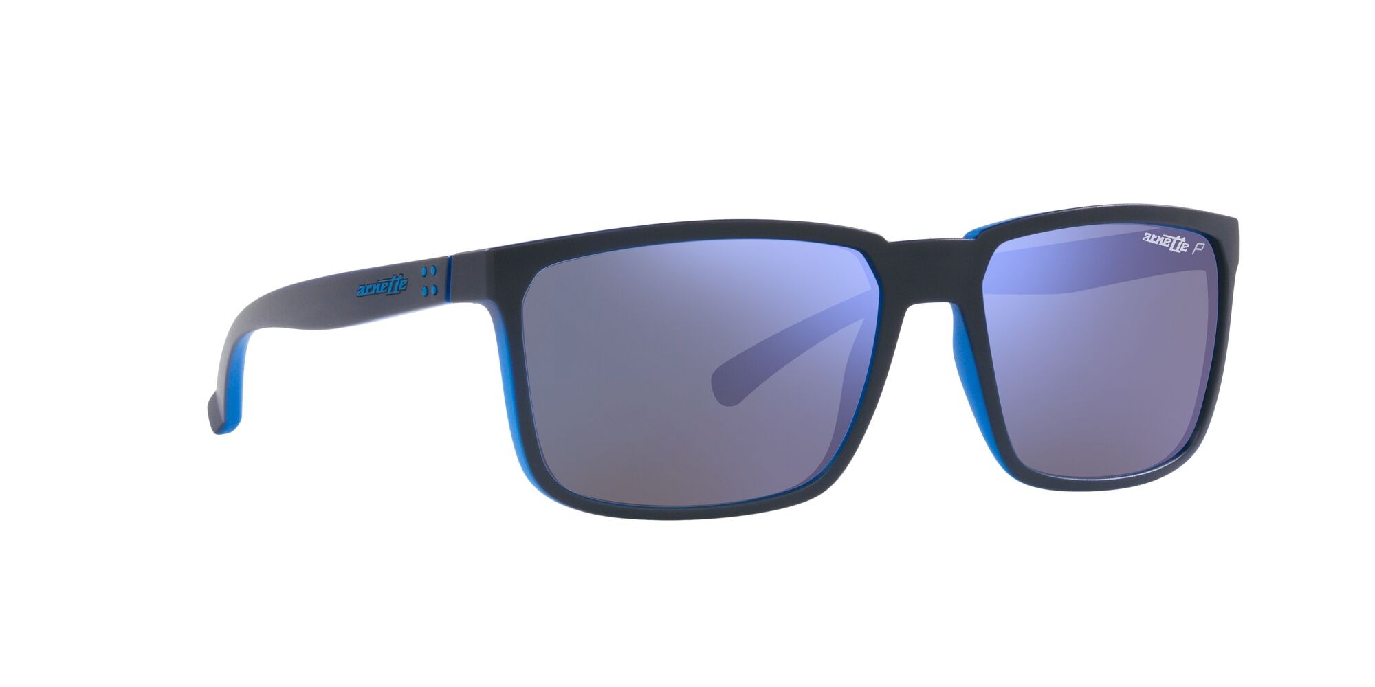 Sunglasses Arnette Stripe AN 4251 (286422) color blu opaco su azzurro shape rectangle lenses polarizzata grigio scuro specchiato blu marino