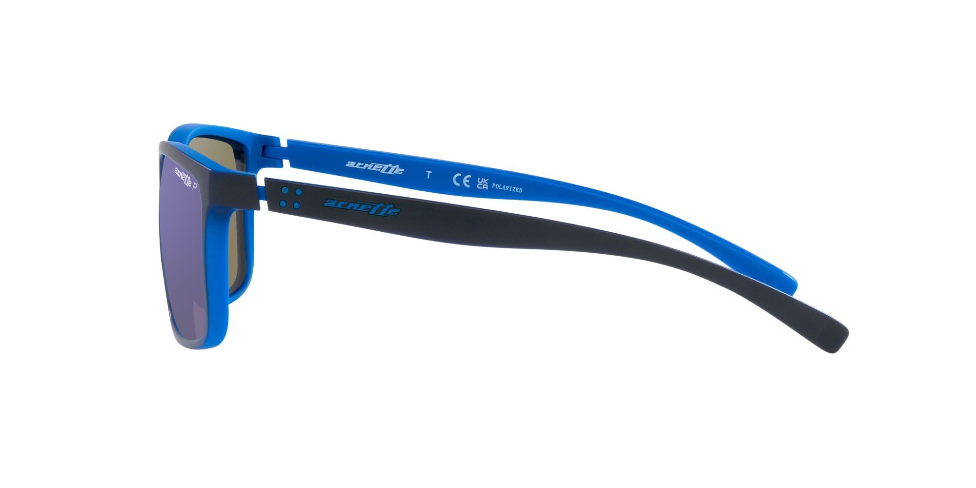 Sunglasses Arnette Stripe AN 4251 (286422) color blu opaco su azzurro shape rectangle lenses polarizzata grigio scuro specchiato blu marino