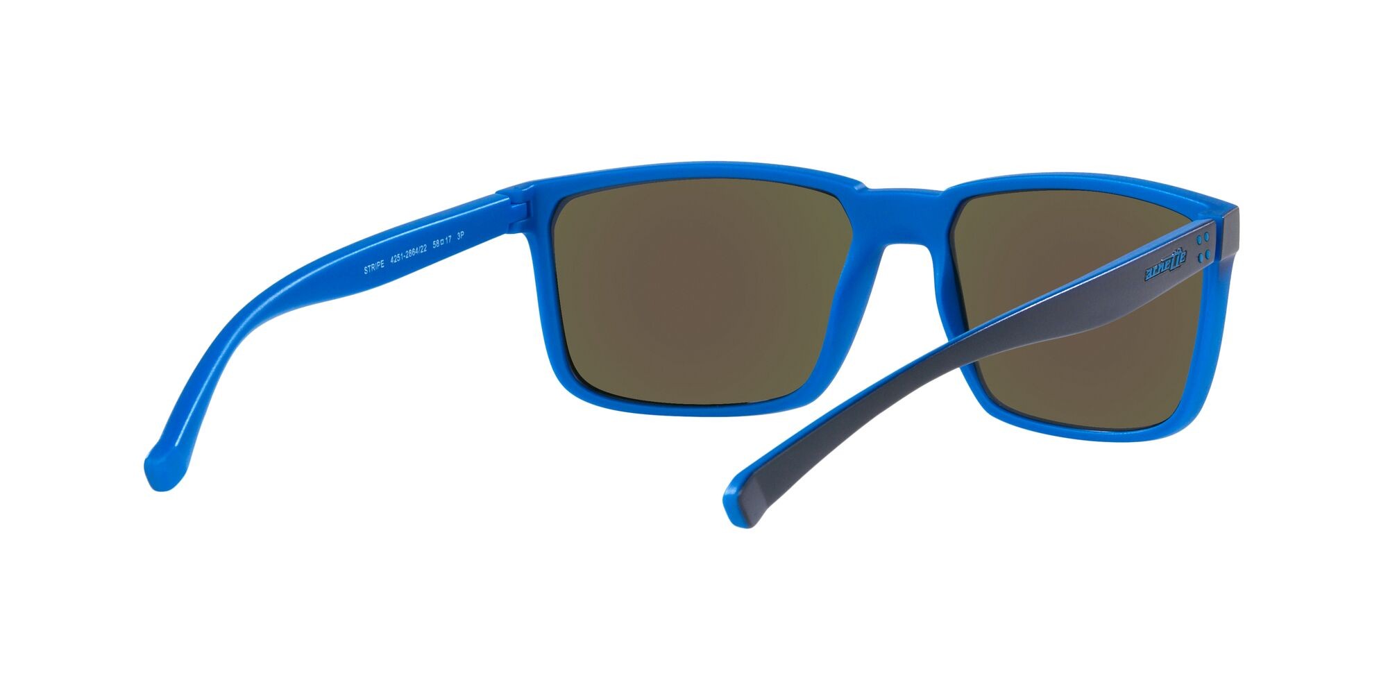 Sunglasses Arnette Stripe AN 4251 (286422) color blu opaco su azzurro shape rectangle lenses polarizzata grigio scuro specchiato blu marino
