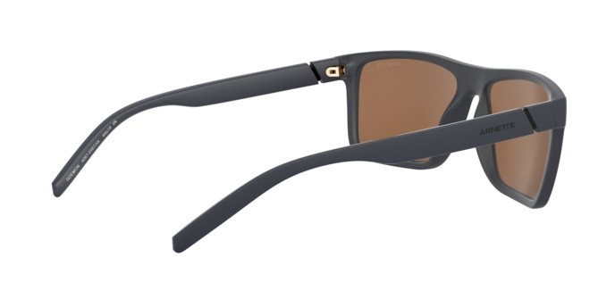 Sonnenbrillen Arnette Goemon AN 4267 (25875A) farbe matte blue form rechteckig gläser brown orange 24k iridium