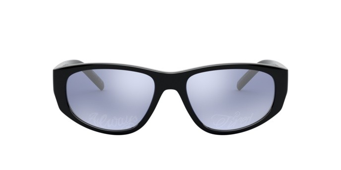 Sonnenbrillen Arnette Daemon AN 4269 (41/AM) farbe black form unregelmäßig gläser blue tampo silver /blue