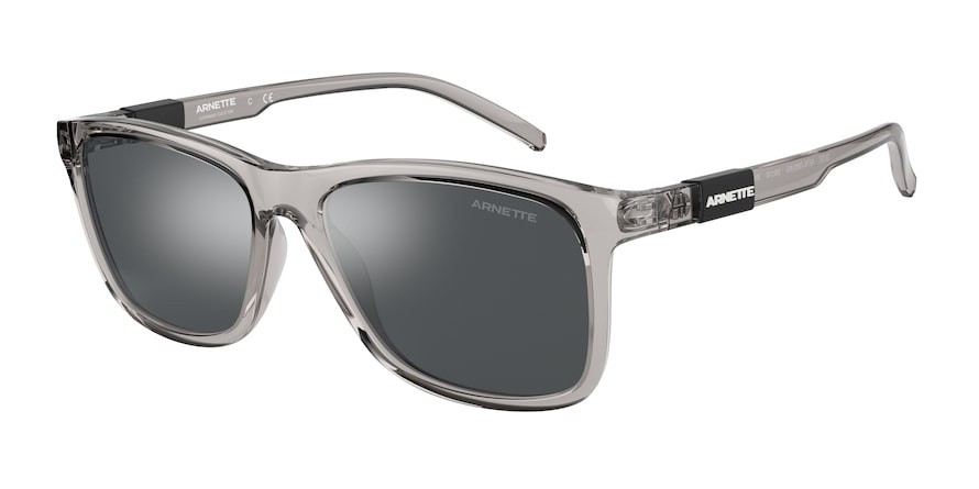 Sonnenbrillen Arnette Dude AN 4276 (26656G) farbe grey transparent form quadratisch gläser grey mirror silver
