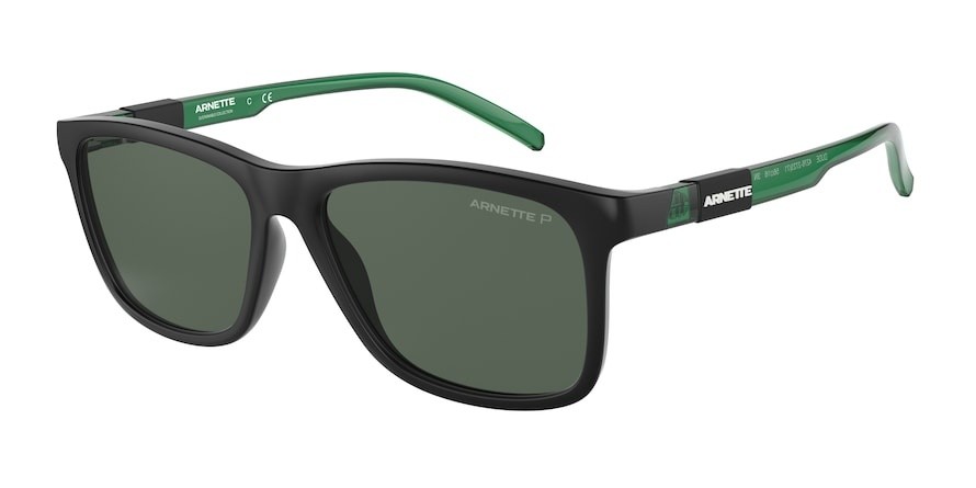 Sonnenbrillen Arnette Dude AN 4276 (272371) farbe matte black form quadratisch gläser dark green