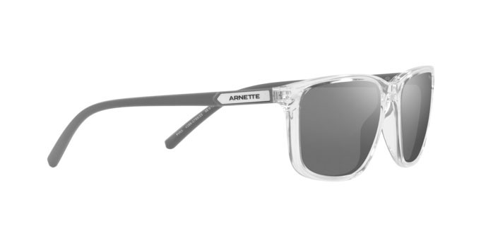 Sonnenbrillen Arnette Pirx AN 4288 (2755Z3) farbe crystal form quadratisch gläser dark grey mirror silver polar