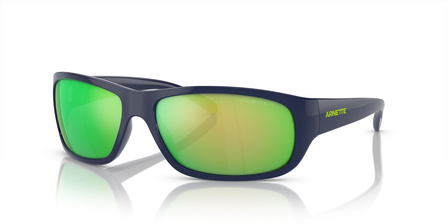 Sonnenbrillen Arnette Uka-uka AN 4290 (27541I) farbe blu scuro form rechteckig gläser polarizzata grigio scuro specchiato verde