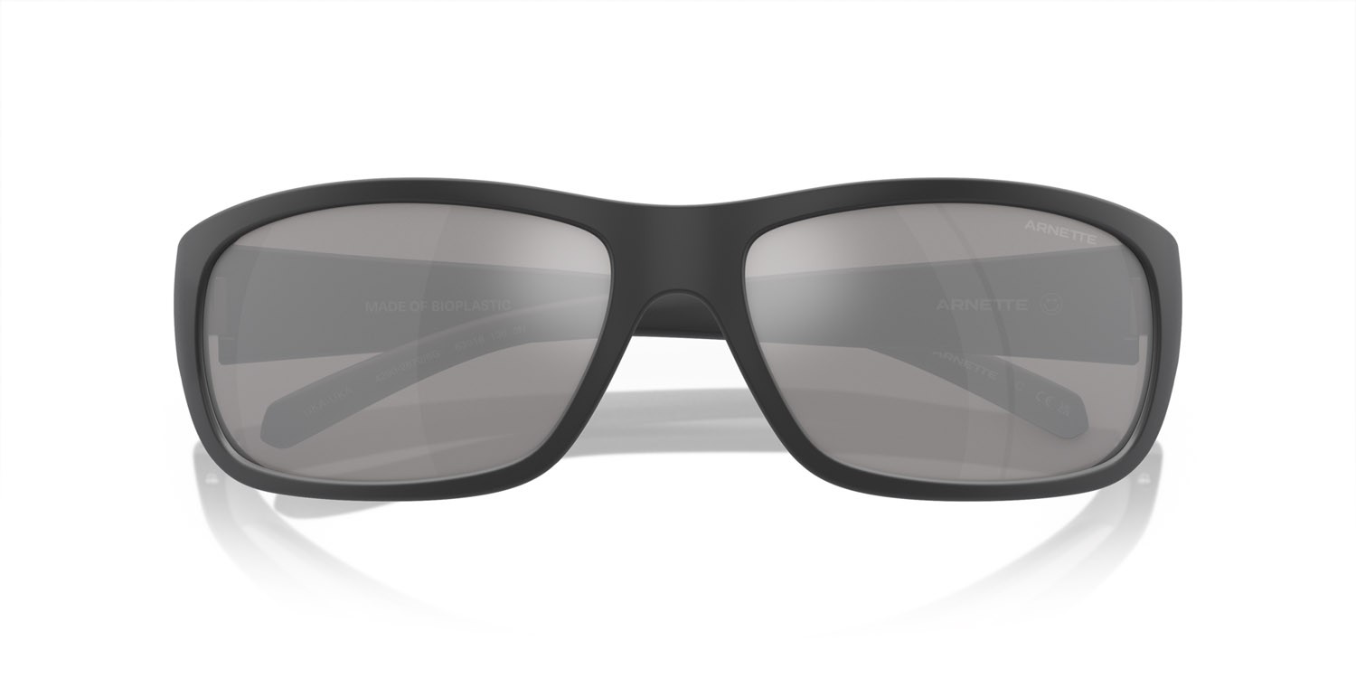 Sonnenbrillen Arnette Uka-uka AN 4290 (28706G) farbe matte medium grey form rechteckig gläser grigio chiaro specchiato argento 80