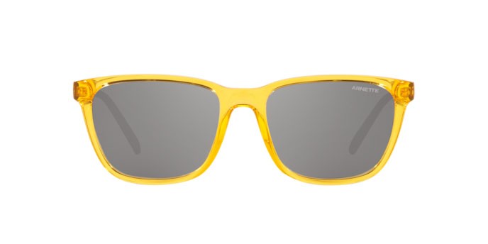 Occhiali da sole Arnette Cortex AN 4291 (27716G) colore transparent yellow forma quadrato lenti grey mirror silver 80