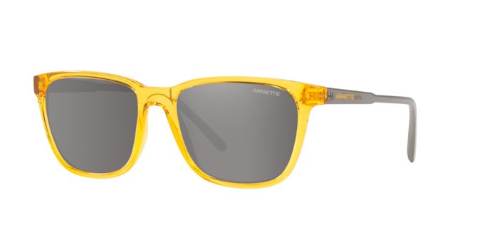 Occhiali da sole Arnette Cortex AN 4291 (27716G) colore transparent yellow forma quadrato lenti grey mirror silver 80