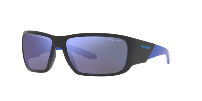 Sonnenbrillen Arnette Snap II AN 4297 (280622) farbe matte black form rechteckig gläser dark grey mirror water polar