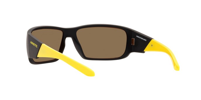 Sonnenbrillen Arnette Snap II AN 4297 (28085A) farbe matte black form rechteckig gläser mirror yellow gold