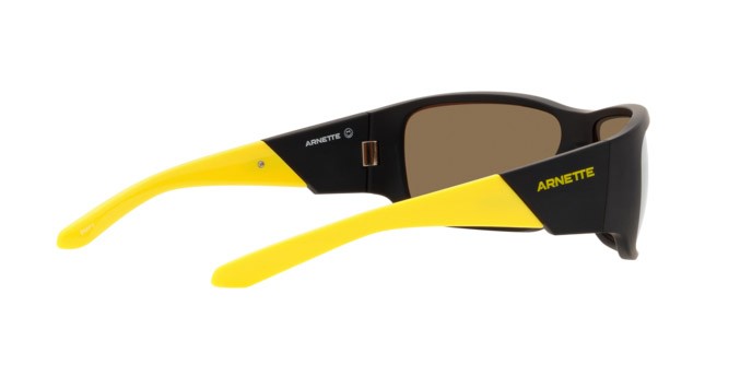 Sonnenbrillen Arnette Snap II AN 4297 (28085A) farbe matte black form rechteckig gläser mirror yellow gold