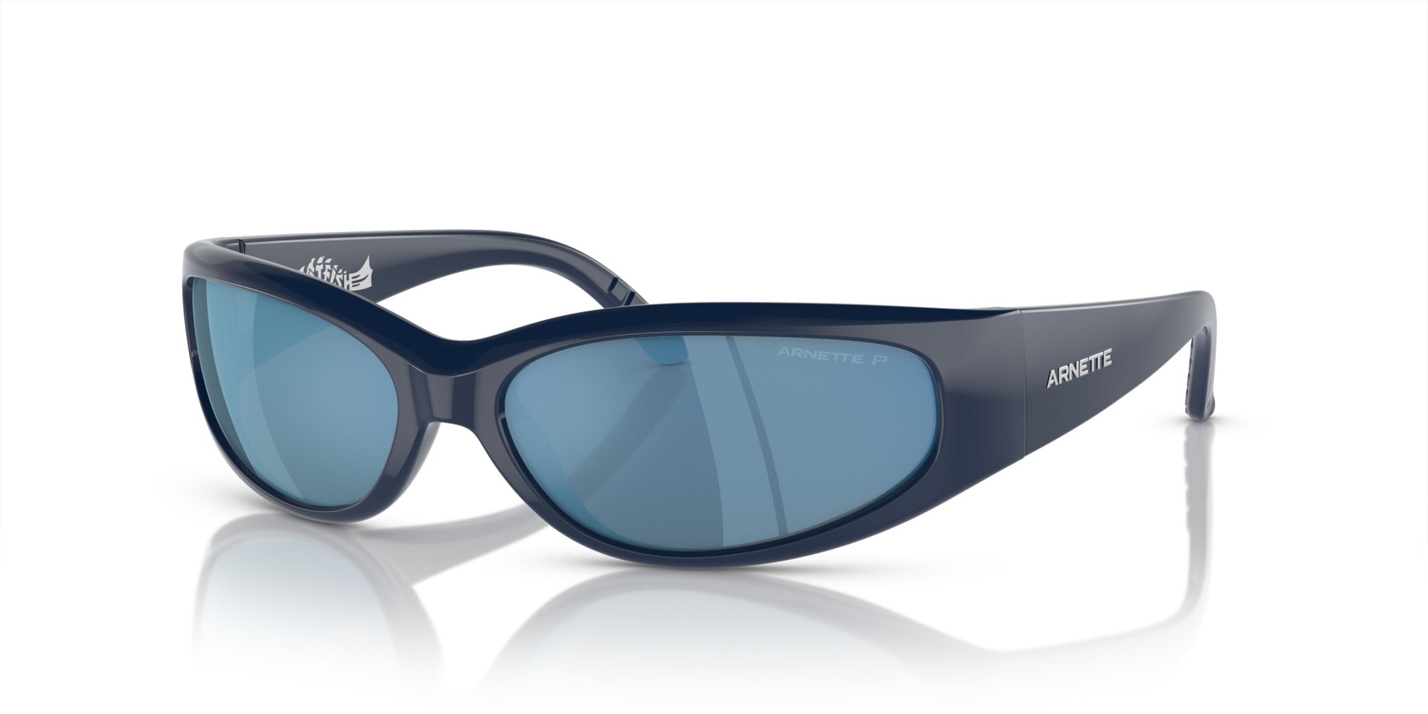Sonnenbrillen Arnette Catfish AN 4302 (275422) farbe blu scuro form oval gläser celeste acqua specchiato grigio scuro, polarizzata