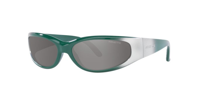 Sonnenbrillen Arnette Catfish AN 4302 (28176G) farbe green grad metal silver form oval gläser light grey mirror silver 80
