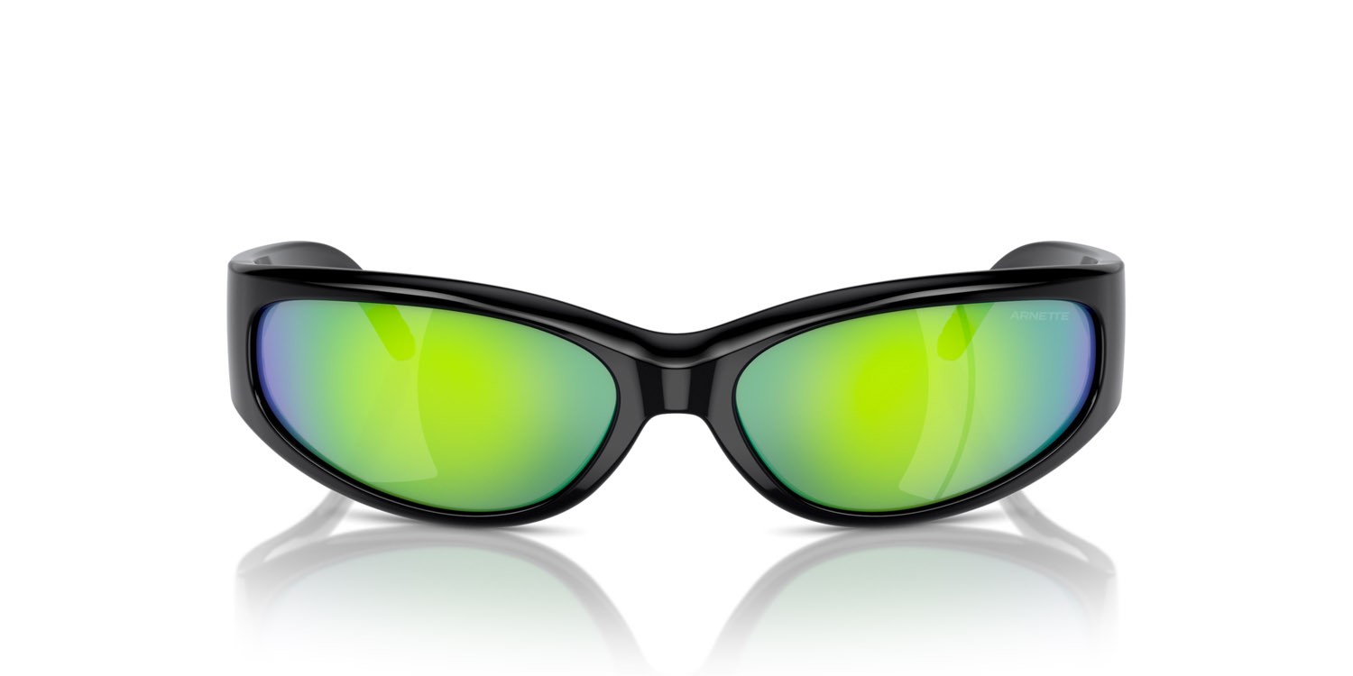 Sonnenbrillen Arnette Catfish AN 4302 (2949F2) farbe nero form oval gläser grigio verde specchiato