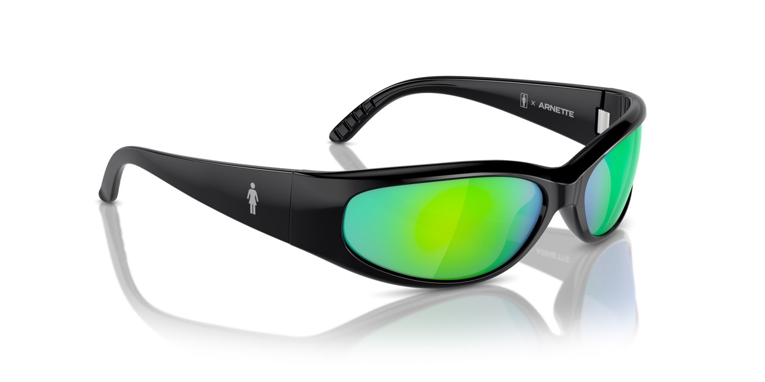 Sonnenbrillen Arnette Catfish AN 4302 (2949F2) farbe nero form oval gläser grigio verde specchiato