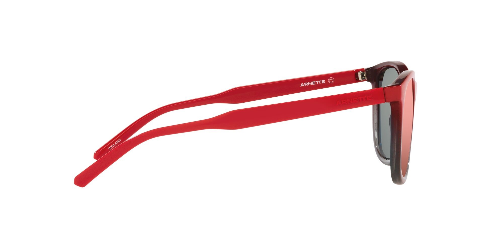 Sonnenbrillen Arnette Woland AN 4307 (28386Q) farbe bordeaux/crema/azzurro form quadratisch gläser giallo/rosso specchiata grigia