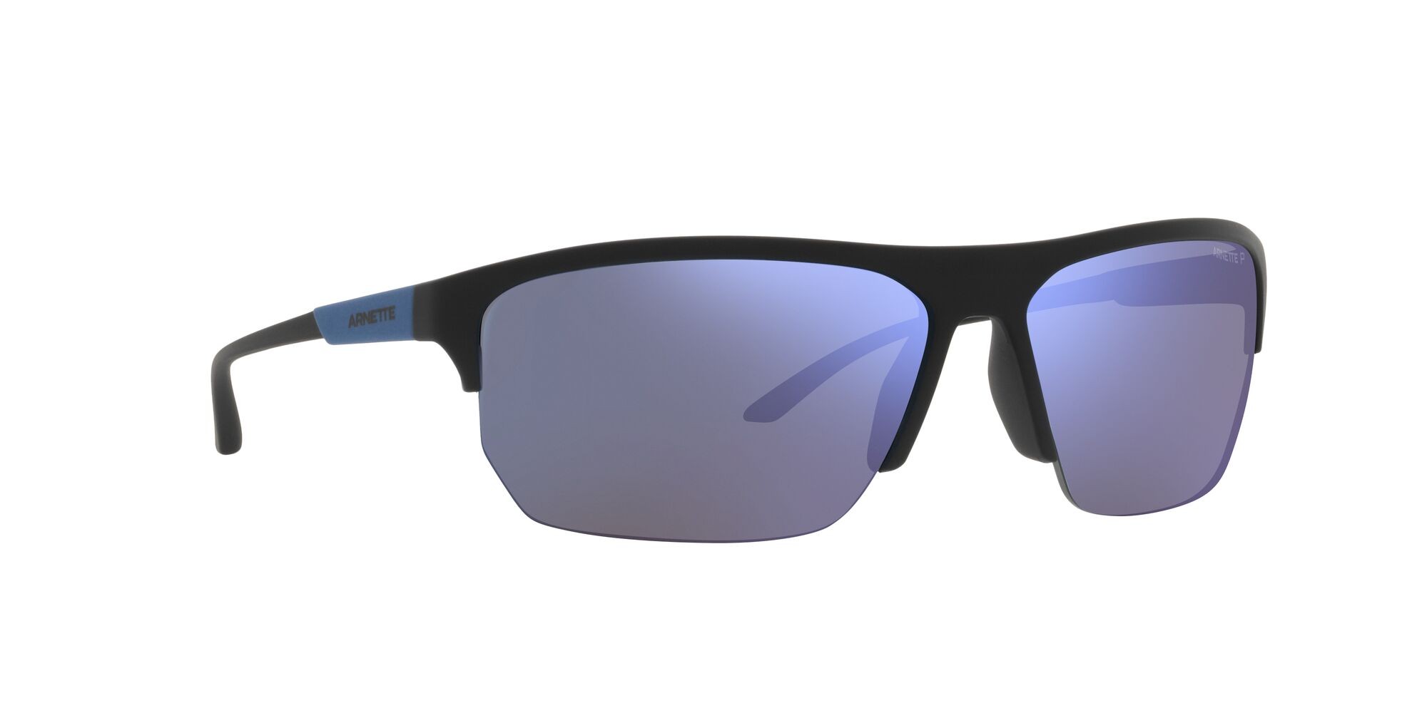 Sonnenbrillen Arnette Dean Ii AN 4308 (275822) farbe nero opaco form quadratisch gläser polarizzata grigio scuro specchiato blu marino