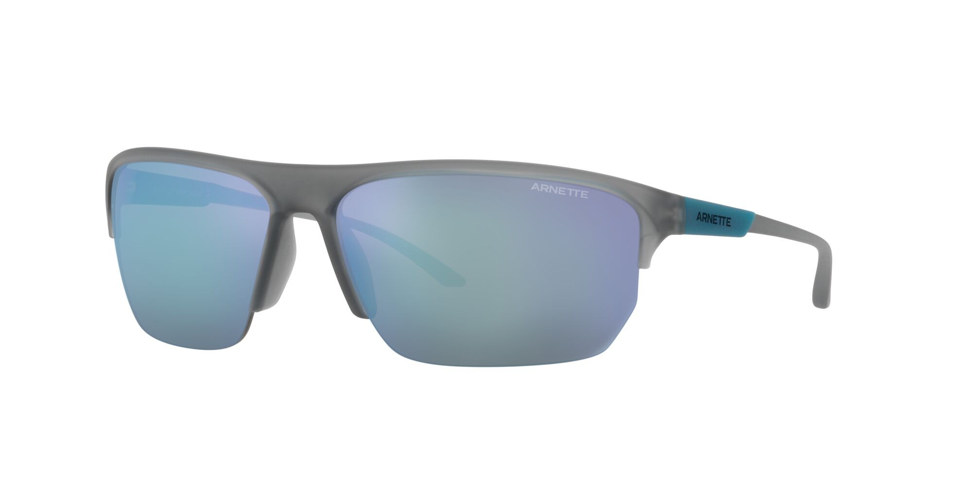 Sonnenbrillen Arnette Dean Ii AN 4308 (2848Y7) farbe grigio opaco trasparente form quadratisch gläser grigio chiaro specchiato blu