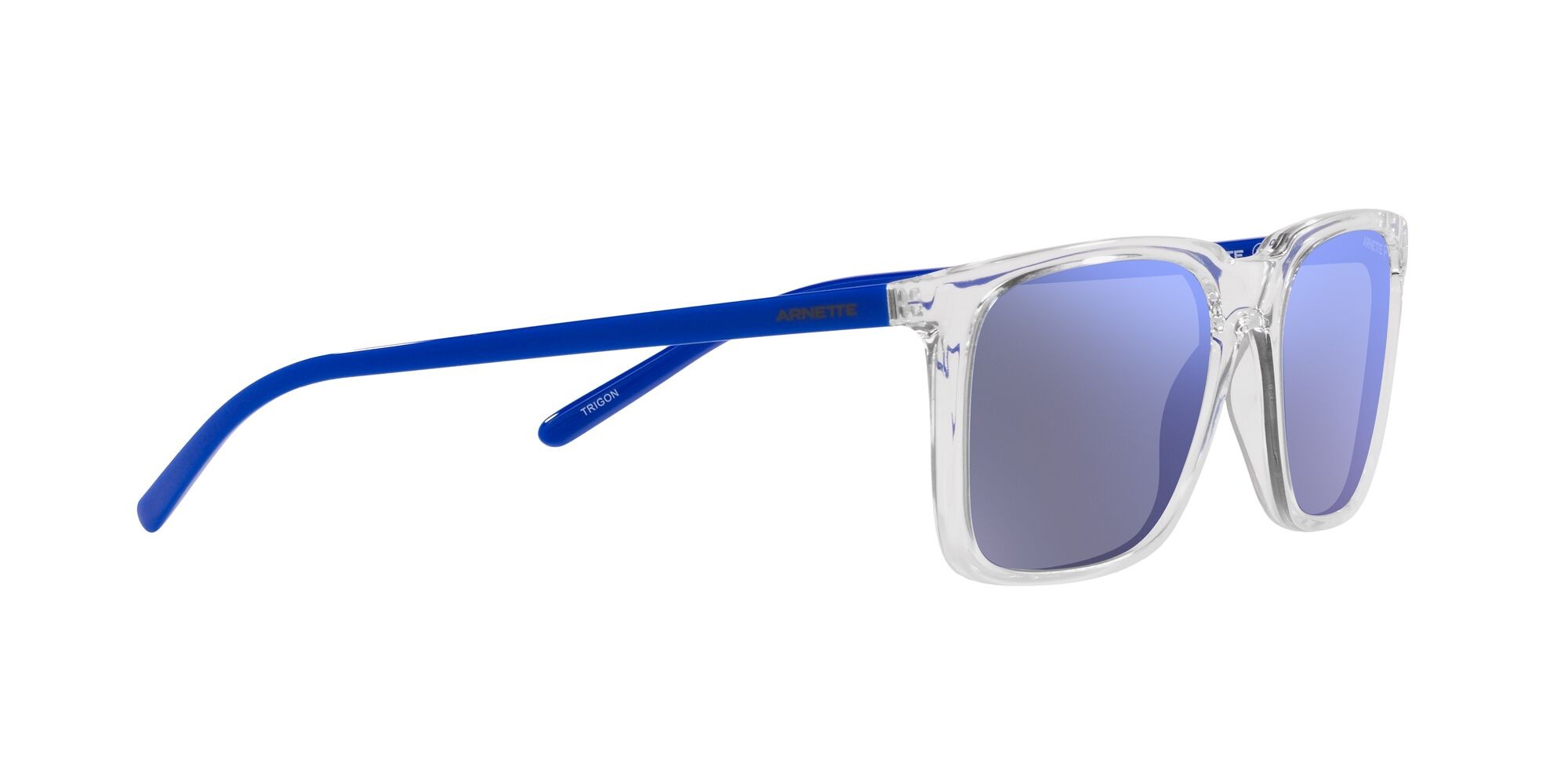 Sonnenbrillen Arnette Trigon AN 4314 (275222) farbe cristallo form rechteckig gläser polarizzata grigio scuro specchiato blu marino