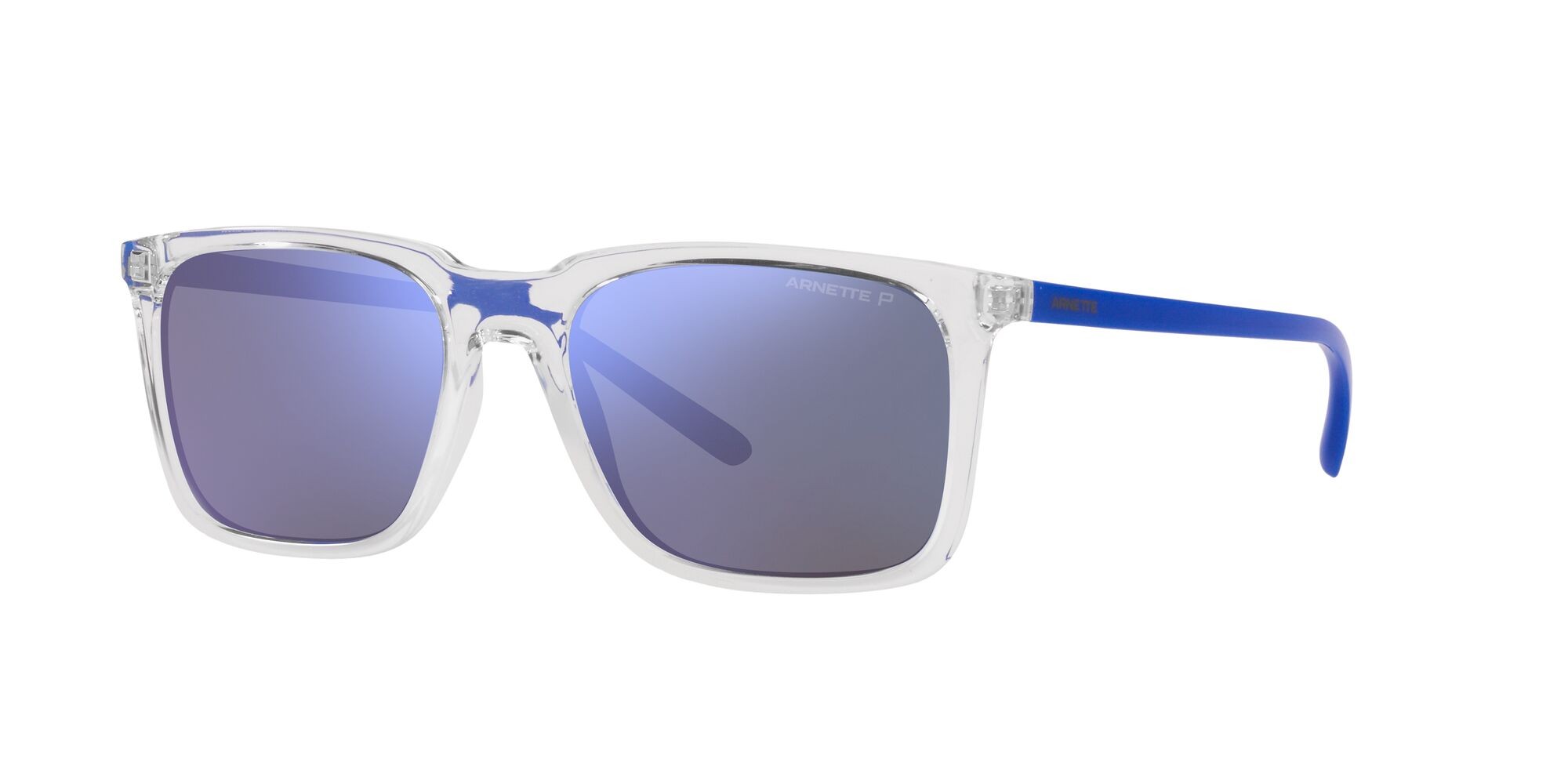 Sonnenbrillen Arnette Trigon AN 4314 (275222) farbe cristallo form rechteckig gläser polarizzata grigio scuro specchiato blu marino