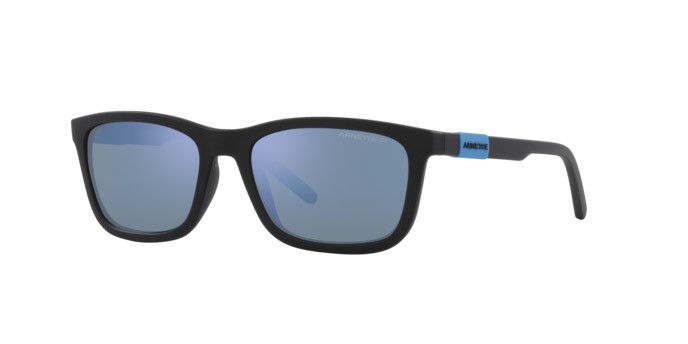 Sonnenbrillen Arnette Teen Speerit AN 4315 (275822) farbe nero opaco form quadratisch gläser celeste acqua specchiato grigio scuro, polarizzata