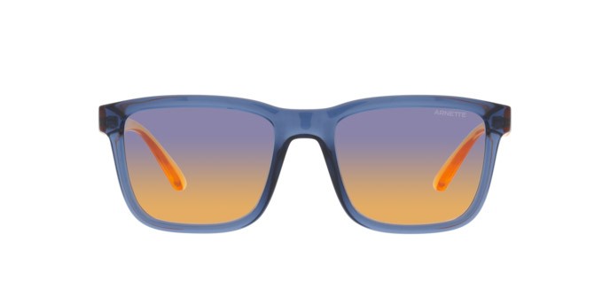 Sonnenbrillen Arnette Lebowl AN 4321 (28792H) farbe blu trasparente form rechteckig gläser blu con arancio