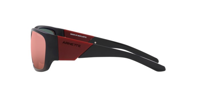 Sonnenbrillen Arnette Lil' Snap AN 4324 (28056Q) farbe nero opaco form quadratisch gläser arancione specchiato grigio / giallo