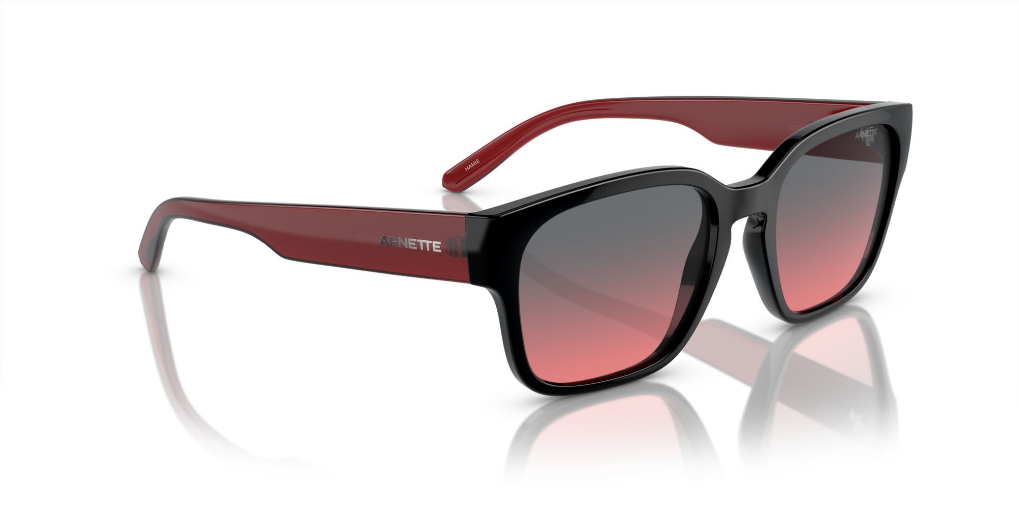 Sonnenbrillen Arnette Hamie AN 4325 (275377) farbe nero form quadratisch gläser rosso / grigio scuro