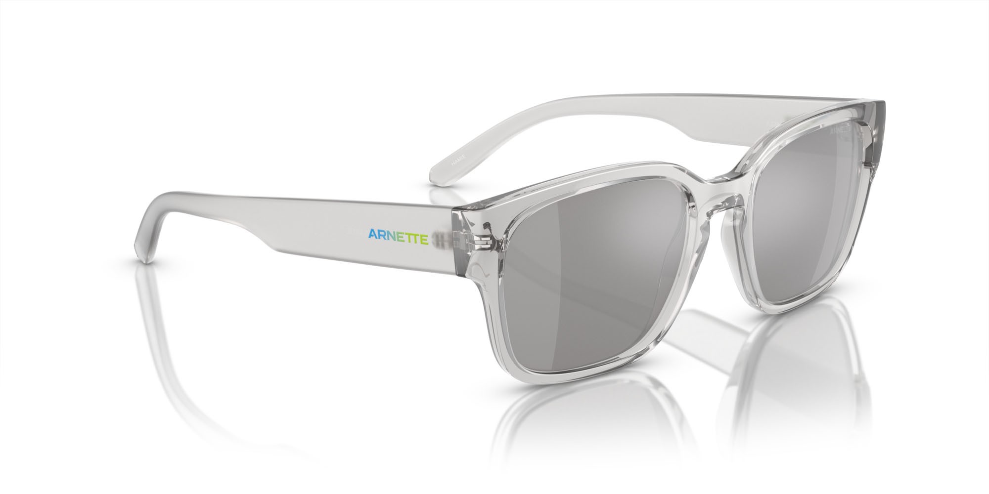 Sonnenbrillen Arnette Hamie AN 4325 (28586G) farbe grigio trasparente form quadratisch gläser grigio chiaro specchiato argento 80