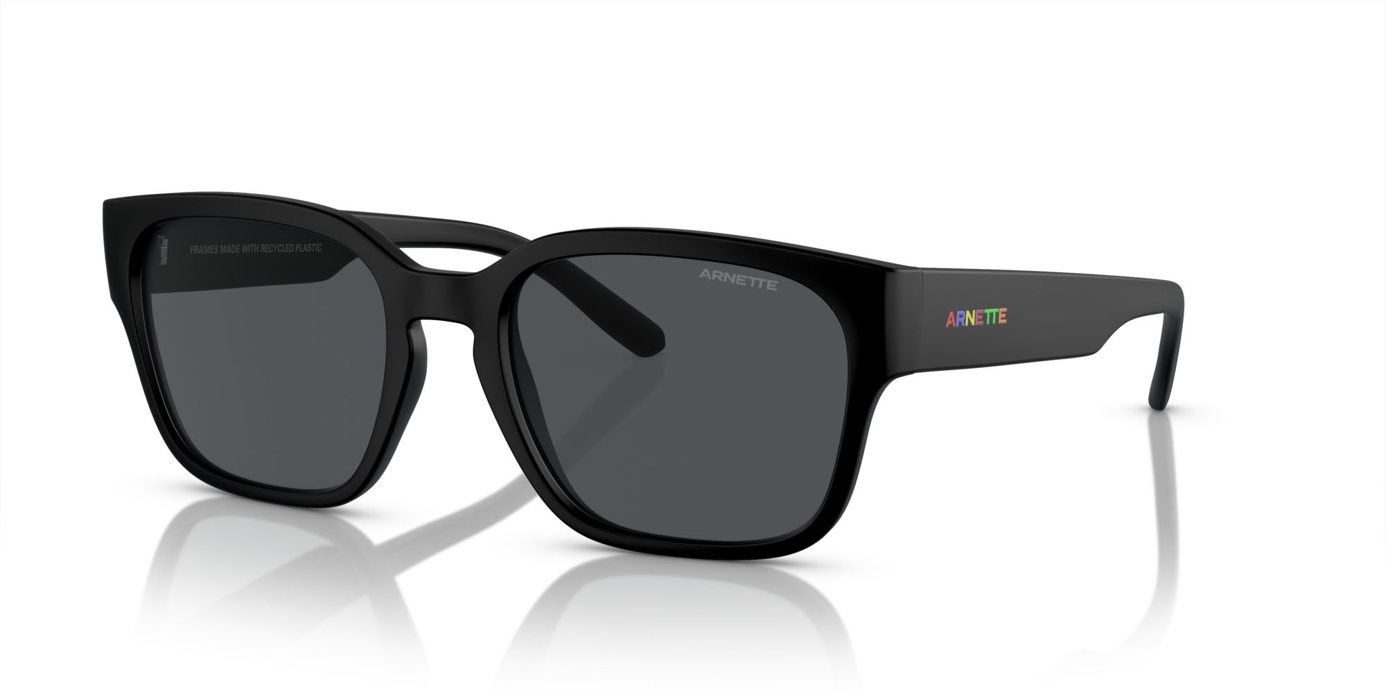 Occhiali da sole Arnette Hamie AN 4325 (290087) colore nero riciclato opaco forma quadrato lenti grigio scuro
