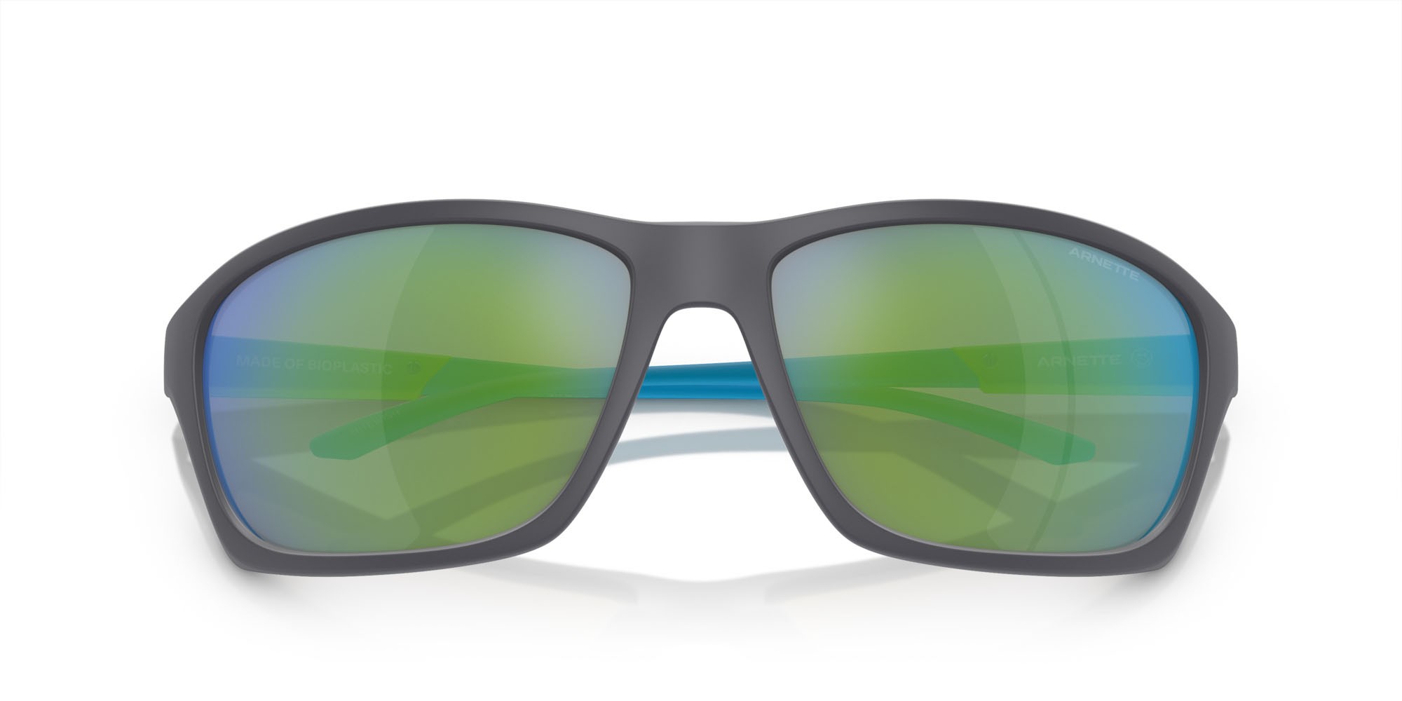 Sonnenbrillen Arnette Nitewish AN 4329 (28538N) farbe grigio chiaro opaco form quadratisch gläser blu/verde