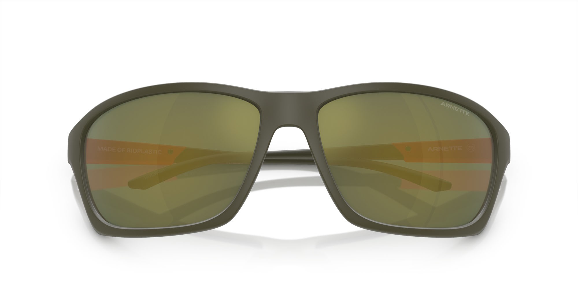 Sonnenbrillen Arnette Nitewish AN 4329 (28546R) farbe verde militare opaco form quadratisch gläser verde scuro specchiato petrolio