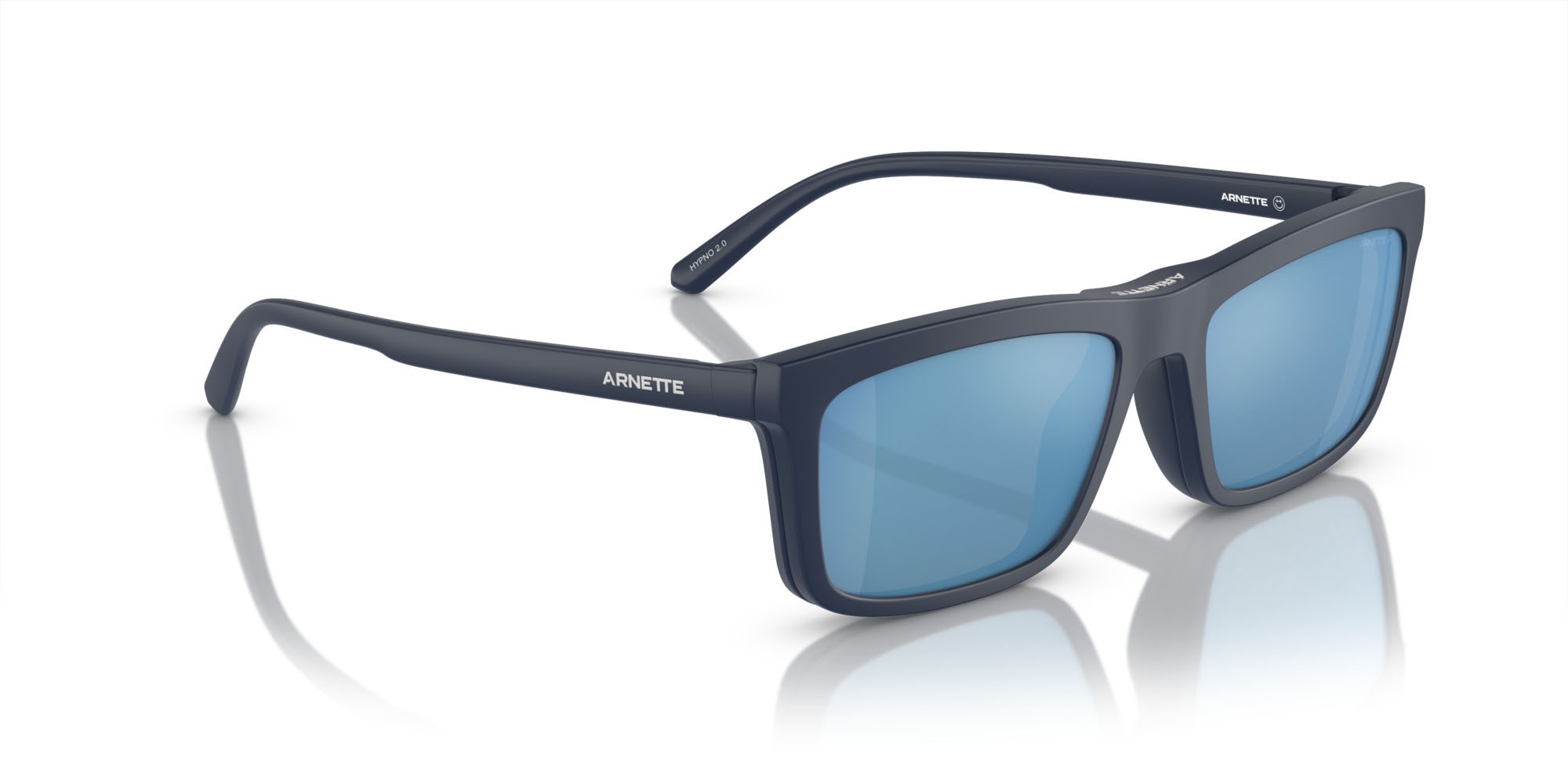 Sunglasses Arnette Hypno 2.0 AN 4333 (27591W) color blu scuro opaco shape rectangle lenses trasparente