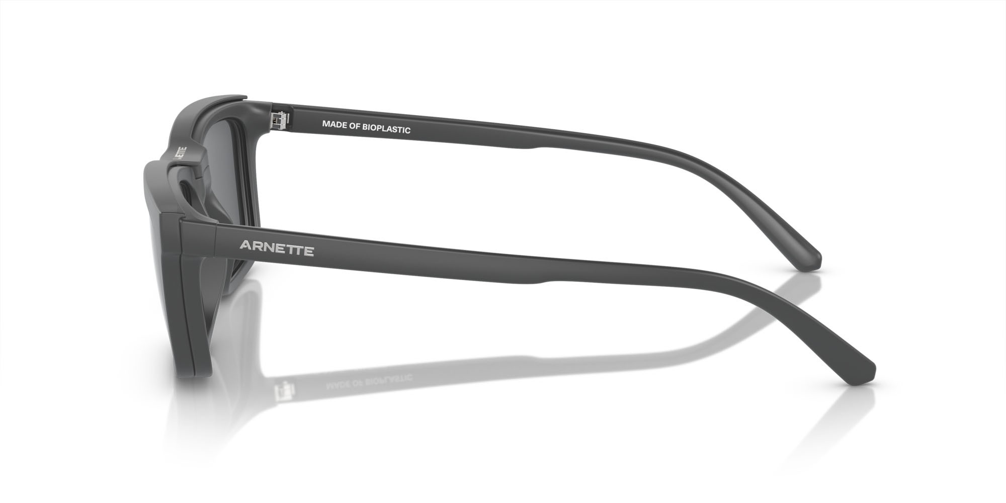 Sunglasses Arnette Hypno 2.0 AN 4333 (28411W) color grigio scuro opaco shape rectangle lenses trasparente