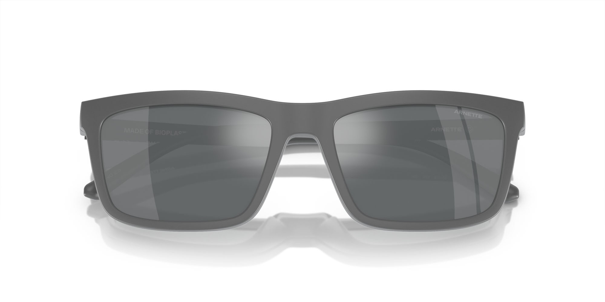 Sunglasses Arnette Hypno 2.0 AN 4333 (28411W) color grigio scuro opaco shape rectangle lenses trasparente