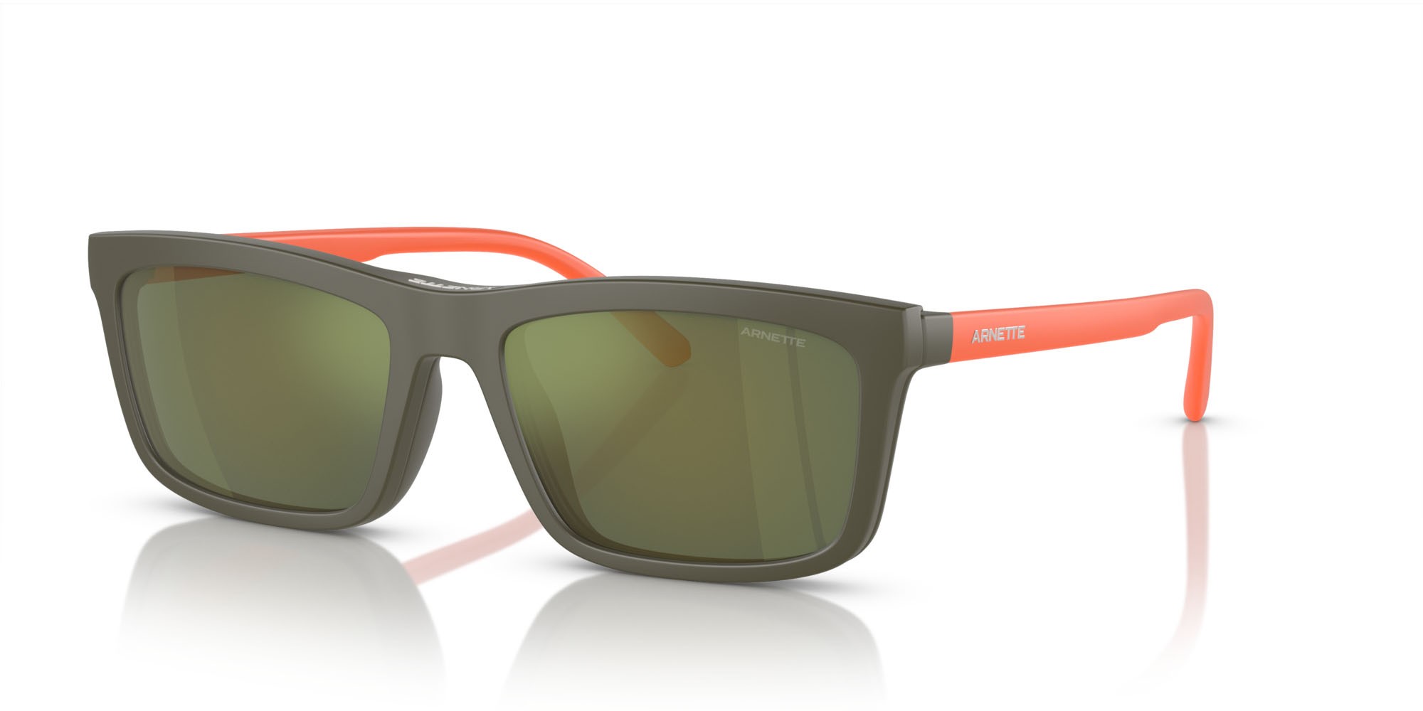 Sonnenbrillen Arnette Hypno 2.0 AN 4333 (28541W) farbe verde militare opaco form rechteckig gläser trasparente